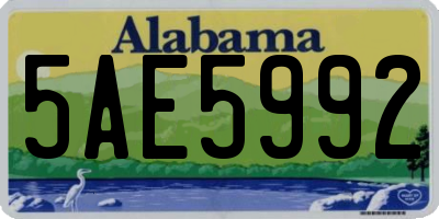 AL license plate 5AE5992