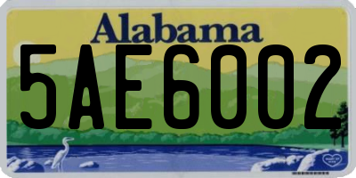 AL license plate 5AE6002