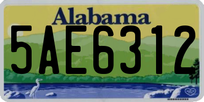 AL license plate 5AE6312