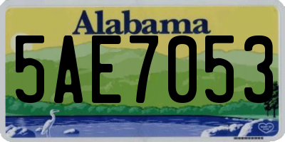 AL license plate 5AE7053