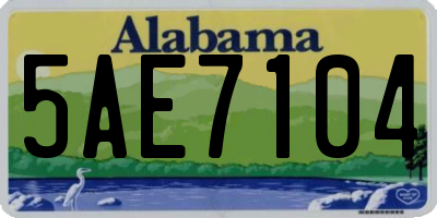 AL license plate 5AE7104