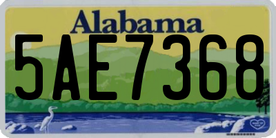 AL license plate 5AE7368