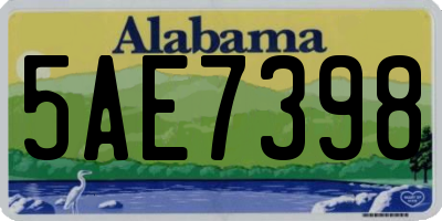 AL license plate 5AE7398