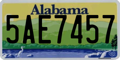 AL license plate 5AE7457