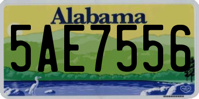 AL license plate 5AE7556