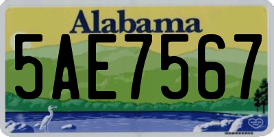 AL license plate 5AE7567