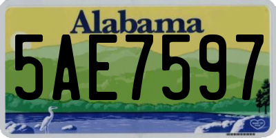 AL license plate 5AE7597