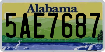 AL license plate 5AE7687