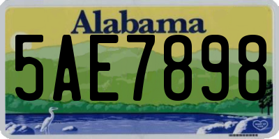 AL license plate 5AE7898