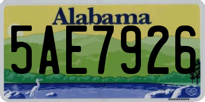 AL license plate 5AE7926