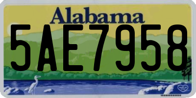 AL license plate 5AE7958