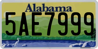 AL license plate 5AE7999