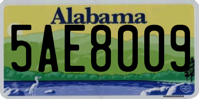 AL license plate 5AE8009