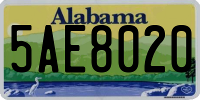 AL license plate 5AE8020