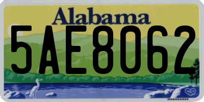 AL license plate 5AE8062