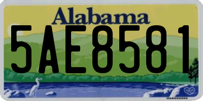 AL license plate 5AE8581