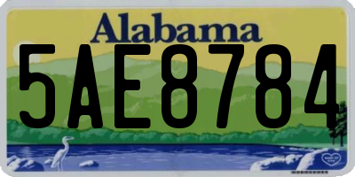 AL license plate 5AE8784