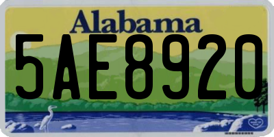 AL license plate 5AE8920