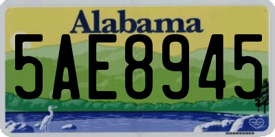 AL license plate 5AE8945