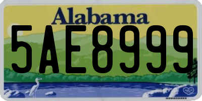 AL license plate 5AE8999