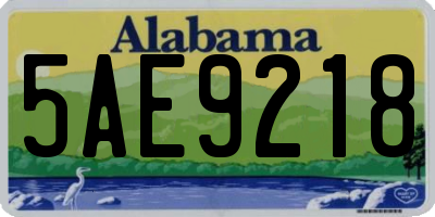 AL license plate 5AE9218