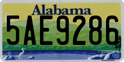 AL license plate 5AE9286