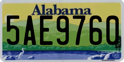 AL license plate 5AE9760