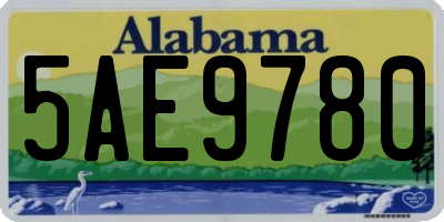 AL license plate 5AE9780