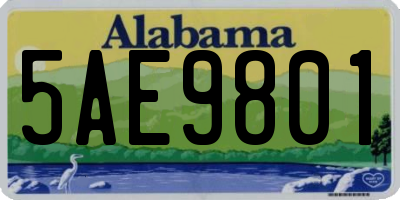 AL license plate 5AE9801