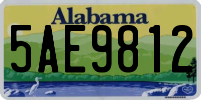 AL license plate 5AE9812