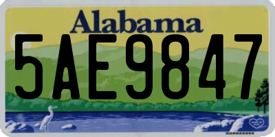 AL license plate 5AE9847