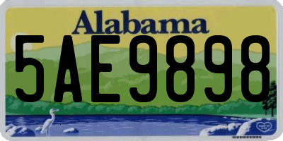 AL license plate 5AE9898