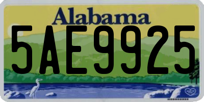 AL license plate 5AE9925