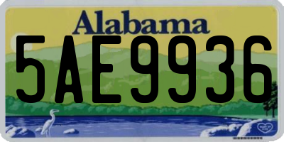 AL license plate 5AE9936