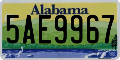 AL license plate 5AE9967