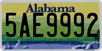 AL license plate 5AE9992