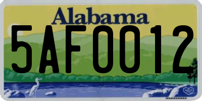 AL license plate 5AF0012
