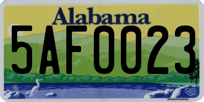 AL license plate 5AF0023