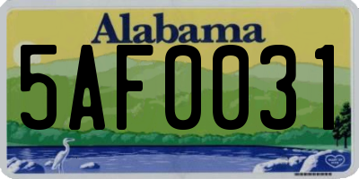 AL license plate 5AF0031