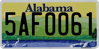 AL license plate 5AF0061
