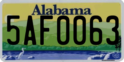 AL license plate 5AF0063