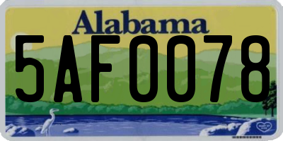 AL license plate 5AF0078