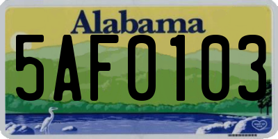 AL license plate 5AF0103