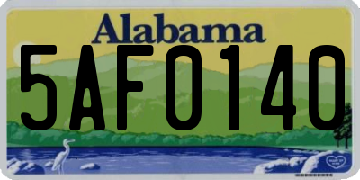 AL license plate 5AF0140
