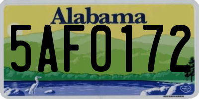 AL license plate 5AF0172