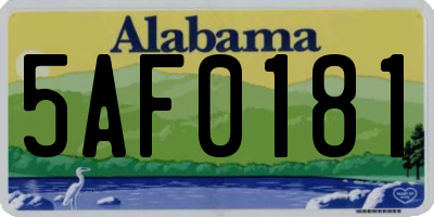 AL license plate 5AF0181