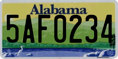 AL license plate 5AF0234