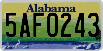 AL license plate 5AF0243