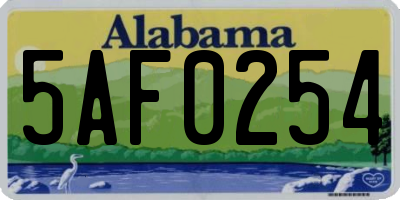 AL license plate 5AF0254