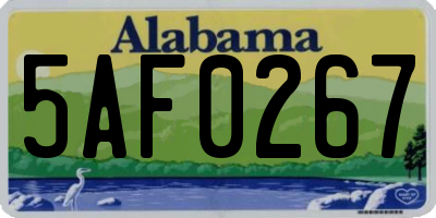 AL license plate 5AF0267